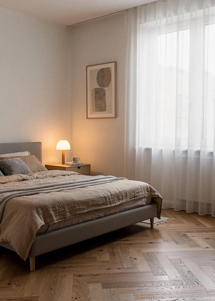 Minimalist bedroom renovation in a Kyiv apartment