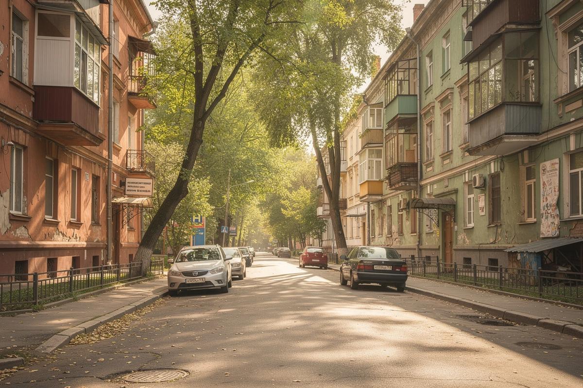 A residential street in Kyiv for an in-home design consultation